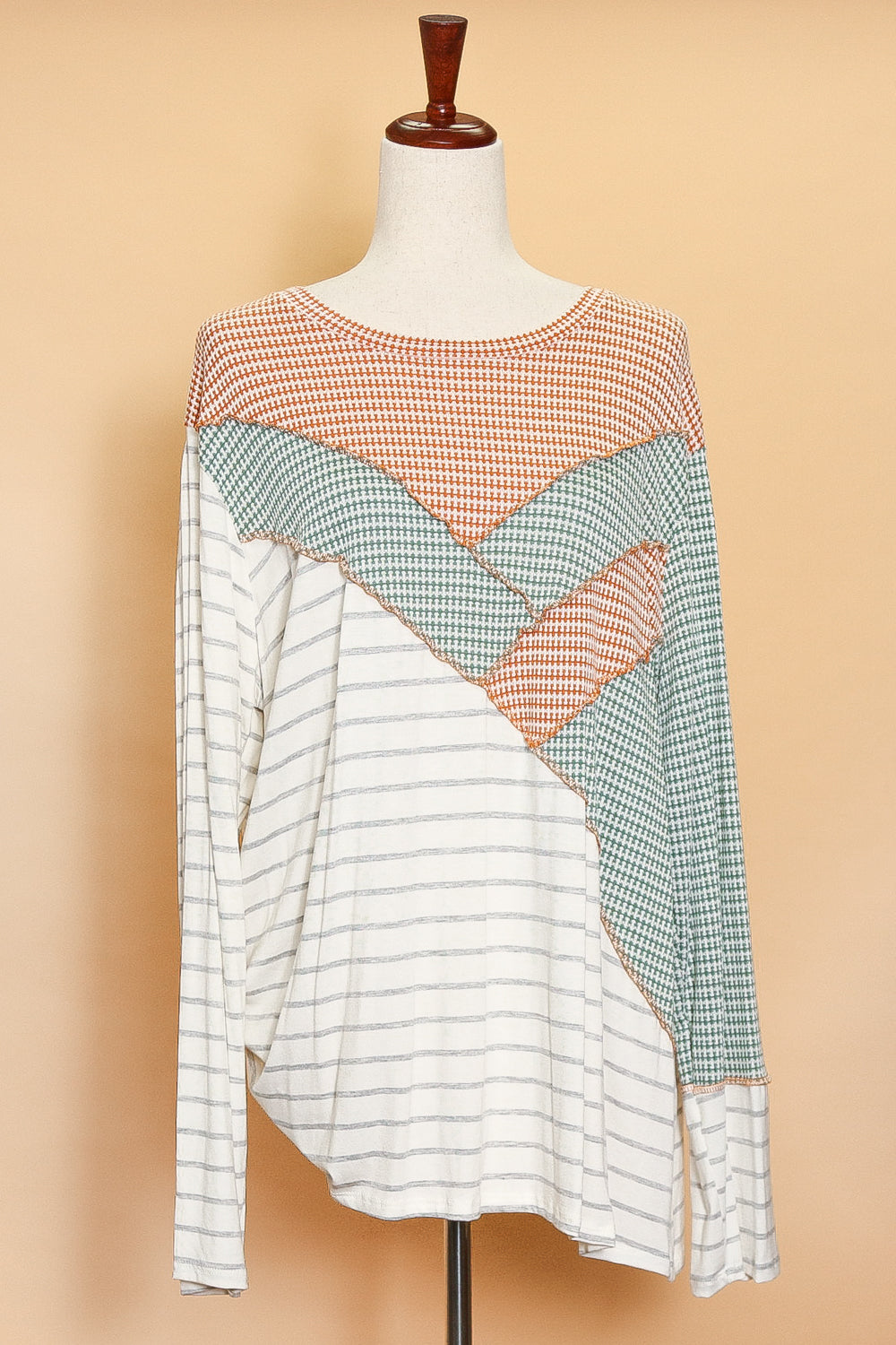 Olive Solid Print Rayon Pintuck Detailing Top