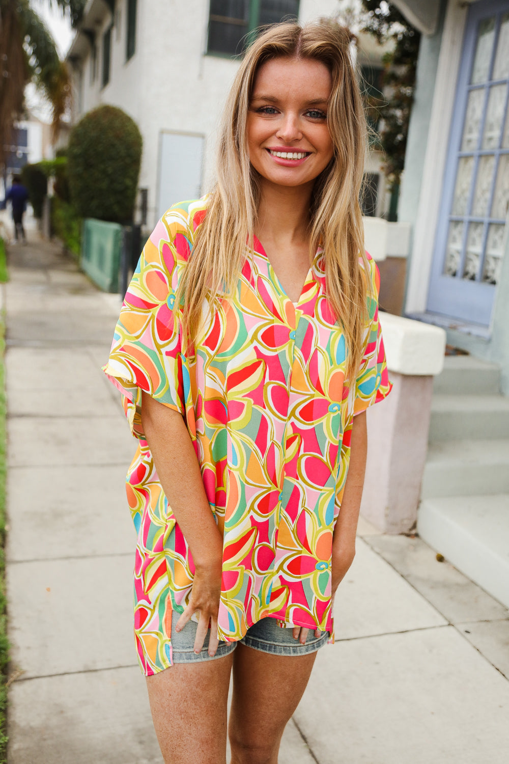 PLUS Pastel Meadow Floral Top