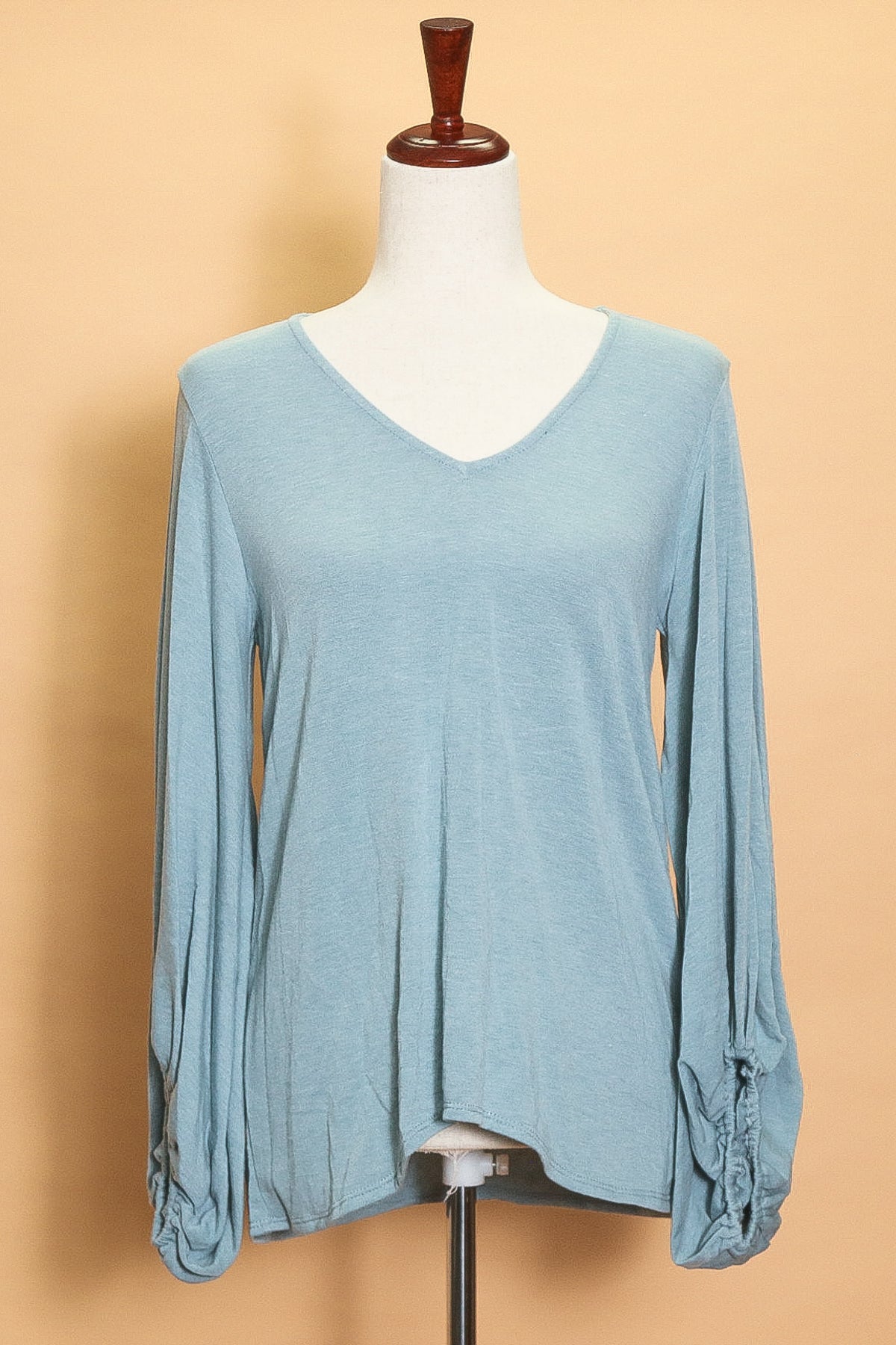 Sea Blue V Neck Blouse