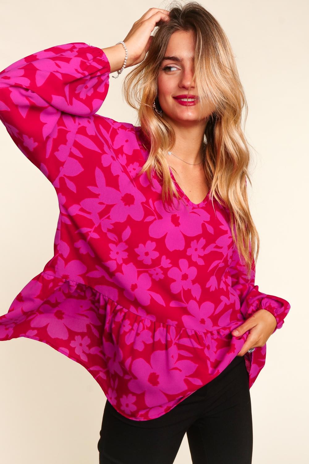 SKY BLOSSOM WOVEN TOP main image 1