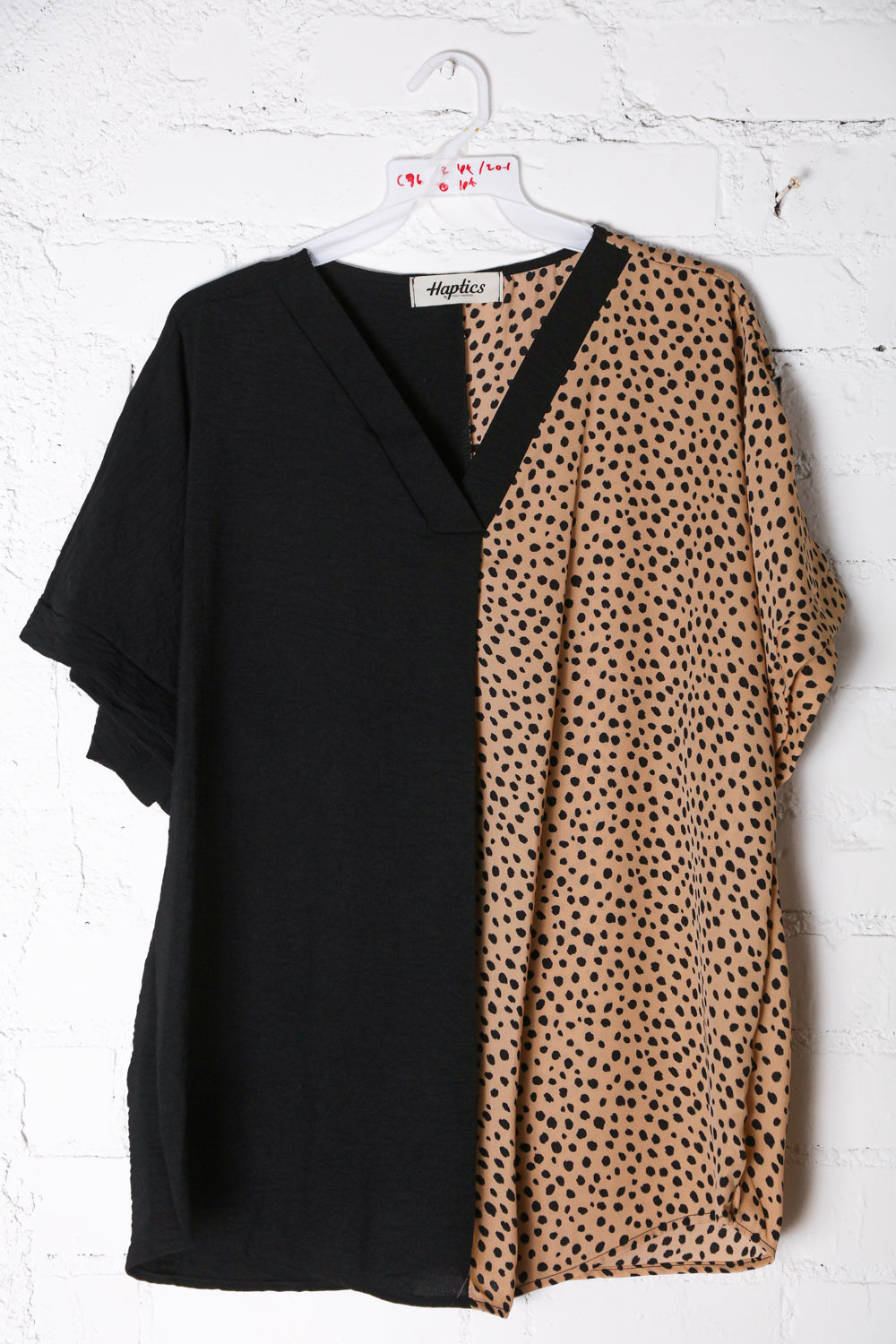 Dolman Short Sleeve Leopard Print Color Block (3pc)