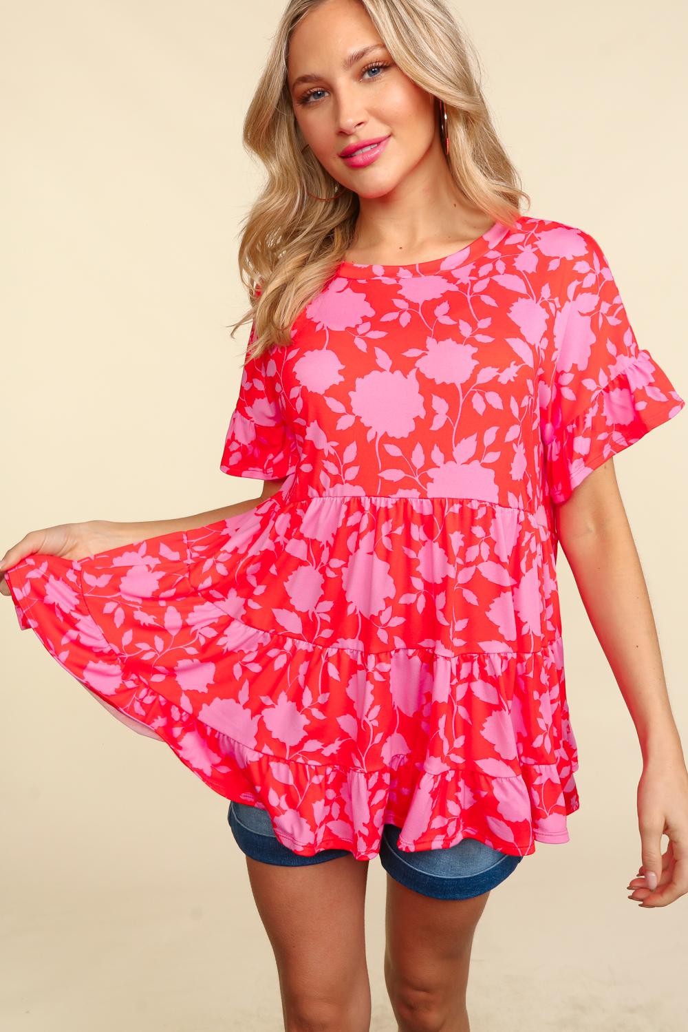 Babyhug Cotton Knit Full Sleeves Top with Text & Floral Print Pack of 3 - Multicolor