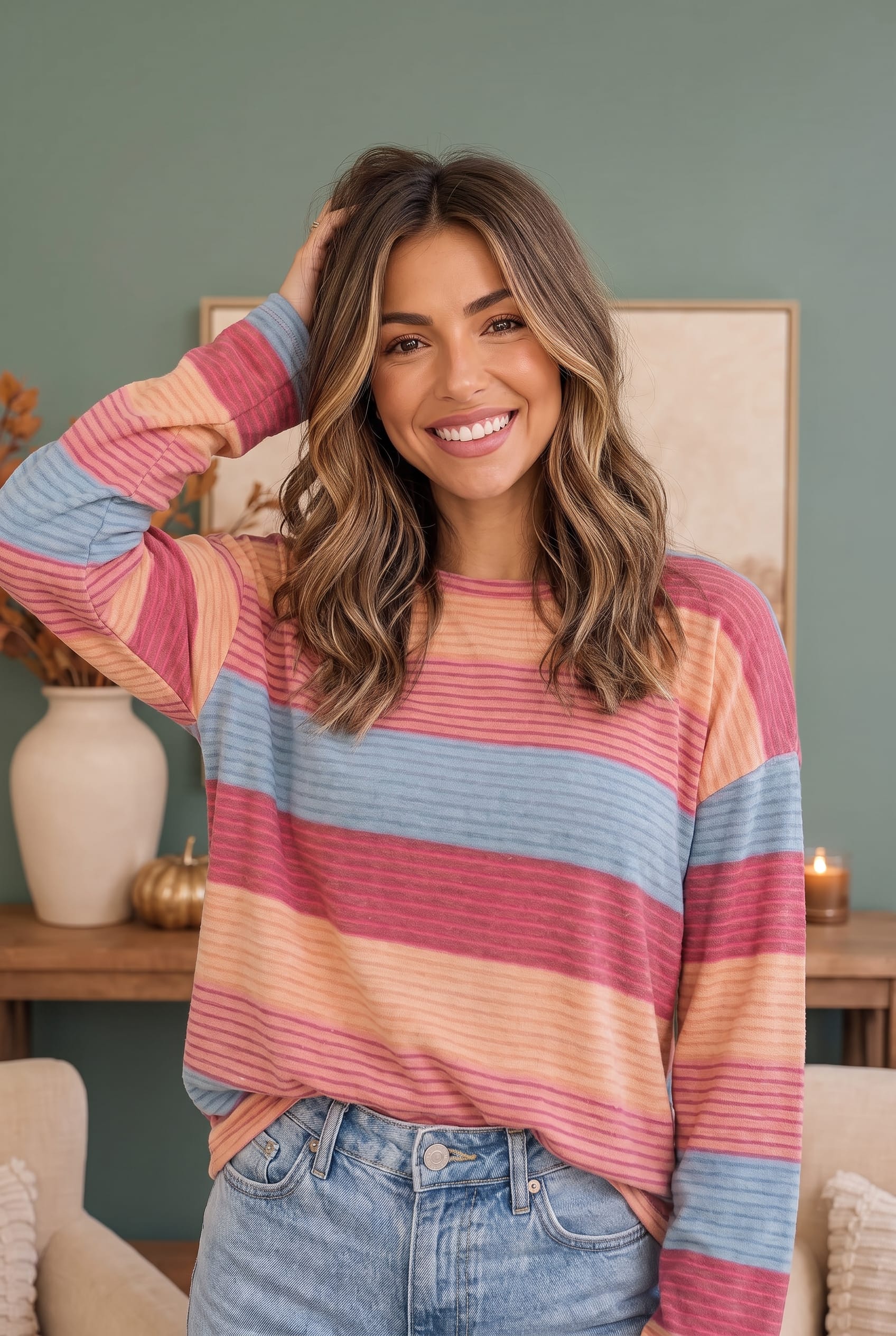 Sunny Stripes Long Sleeve Knit Top (Open Pack)