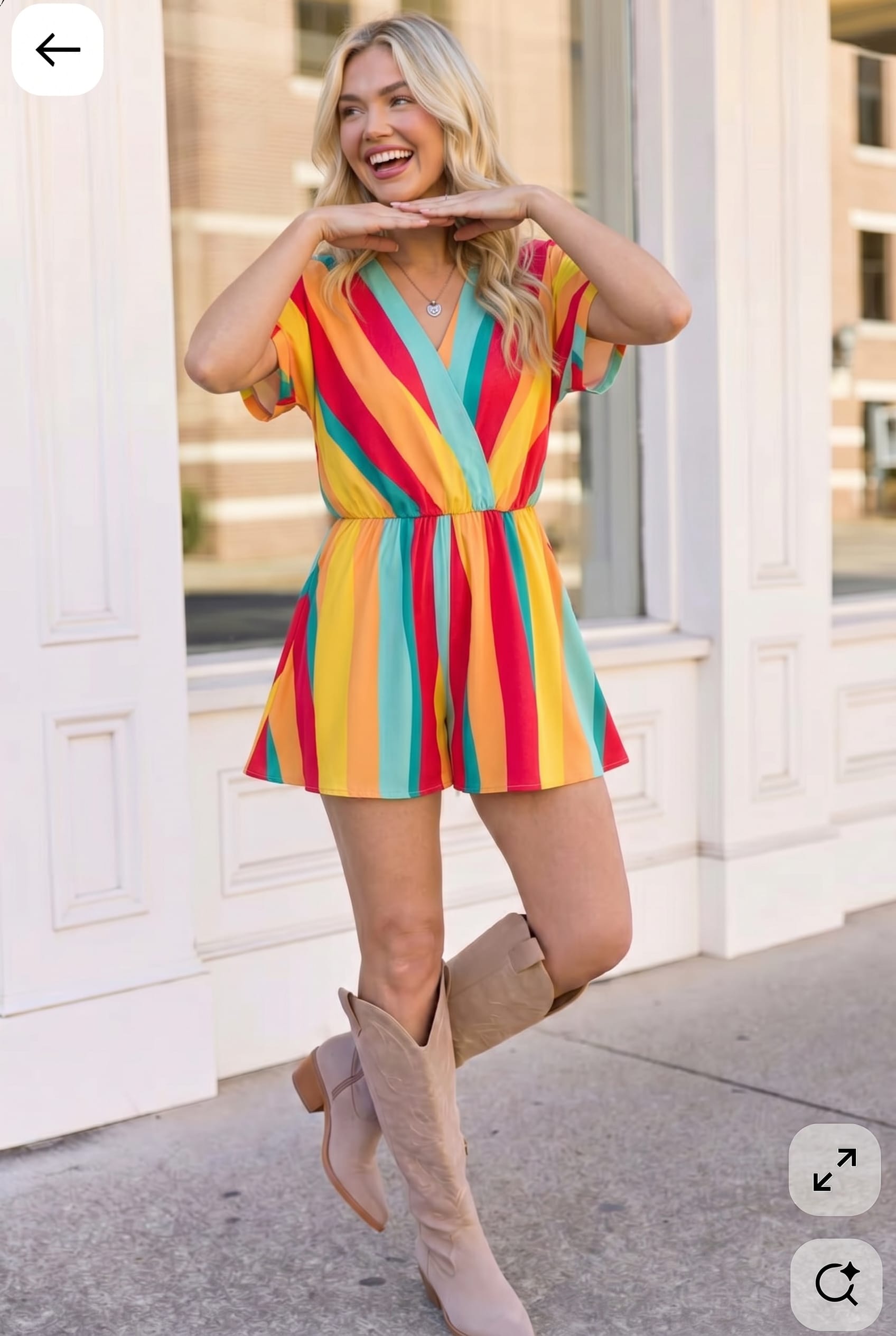 Plus Coral Red Multicolor Stripe Surplice Mini Dress