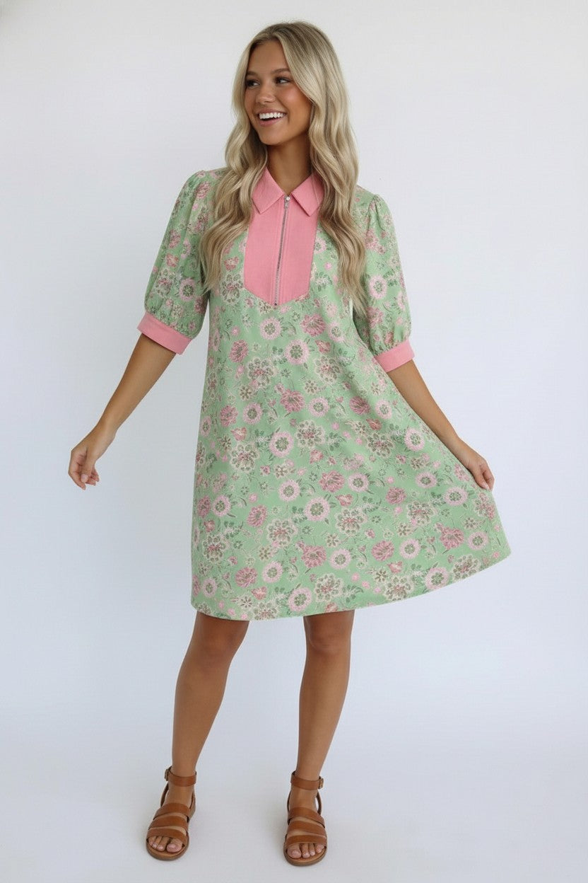 Blast From the Past Mint Blossom Dress (Open Pack)