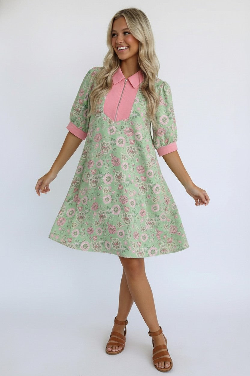 Blast From the Past Mint Blossom Dress (Open Pack)
