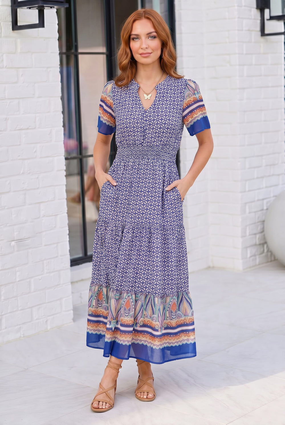ladies dress wholesale Wholesale Ladies Short Sleeve Knee Length Tie Dye Dress 1 pc Random