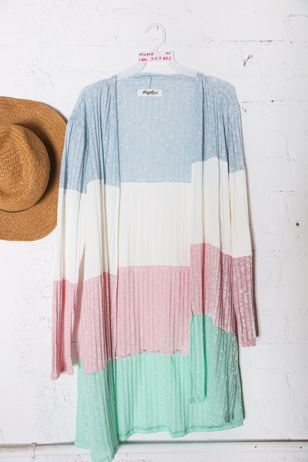 Ribbed Multi Color Block Cardigan