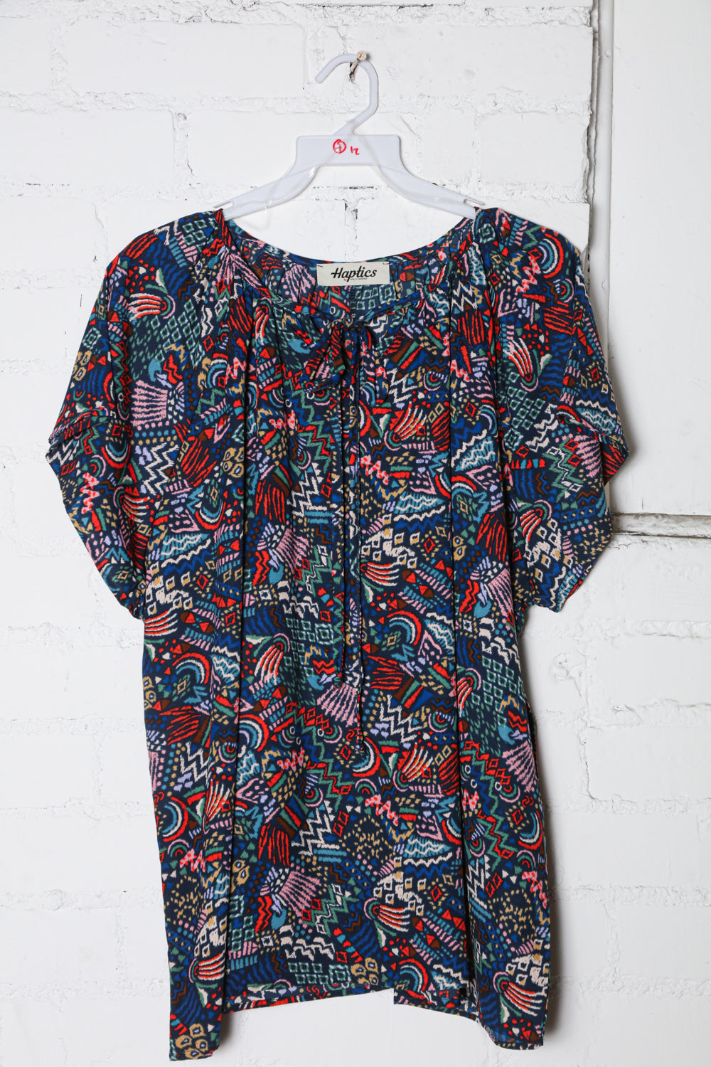 Plus Navy Tribal Print Top