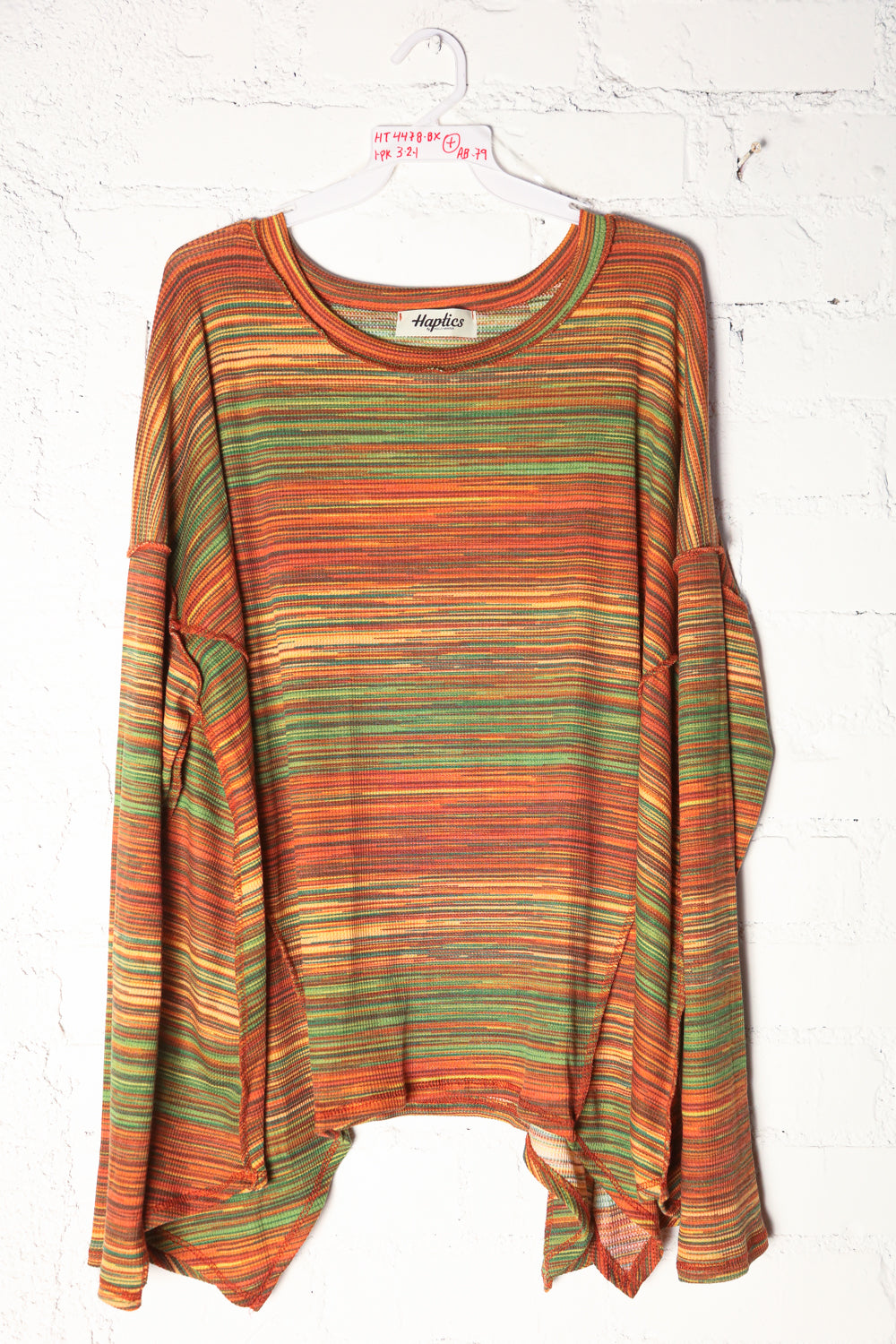 Plus Rust Multi Stripe Top
