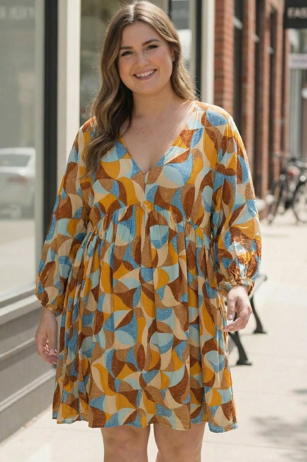 Plus Geo Print Dress