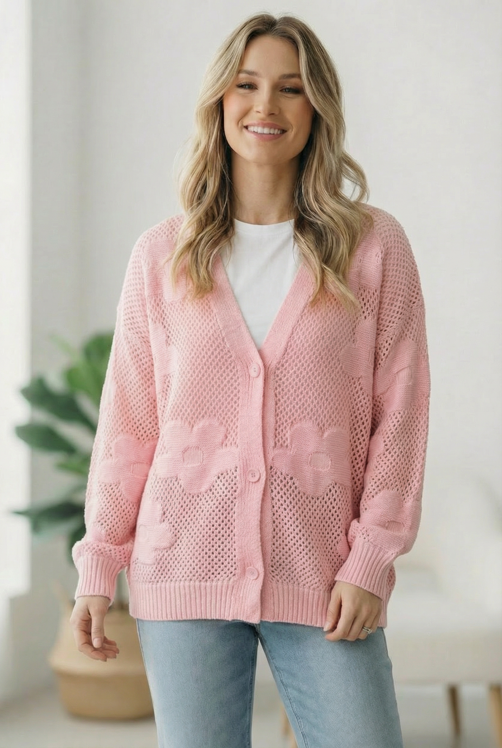 The Pink Daydream Netted Cardigan (Open Pack)