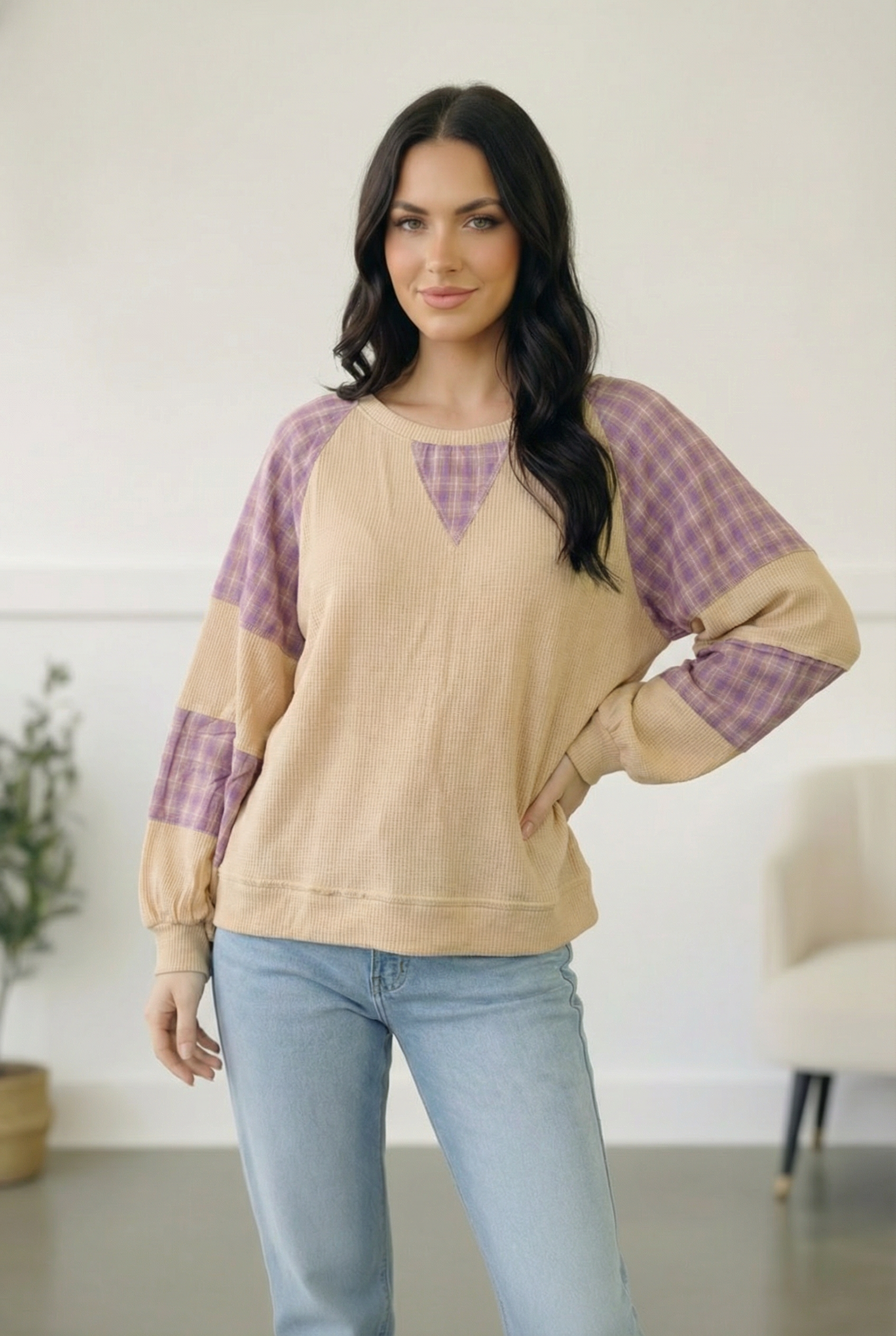 Country Cozy Oatmeal Long Sleeve Thermal (Open Pack)