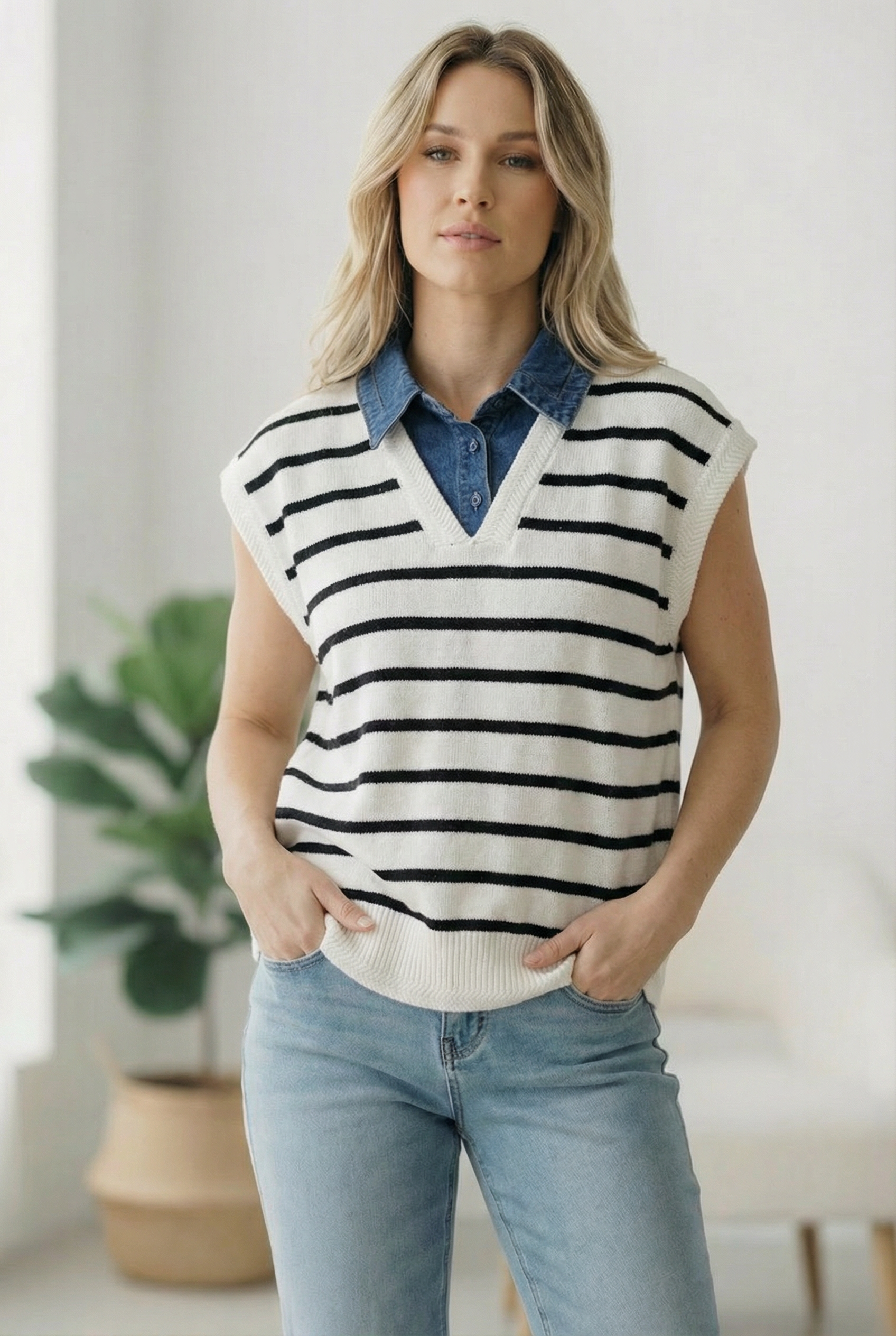 With an Ocean View Sweater Vest (Open Pack)