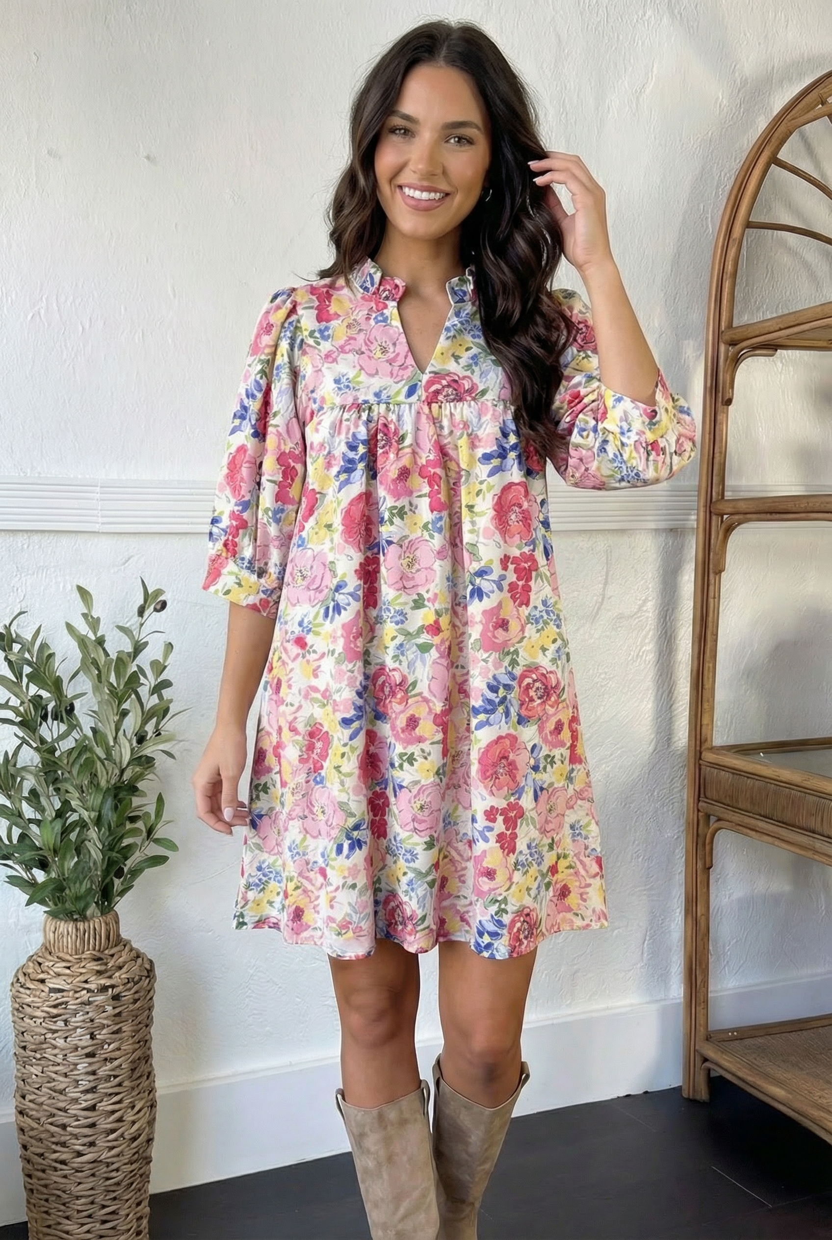 WOVEN SHIFT DRESS WITH SIDE POCKETS (Open Pack)