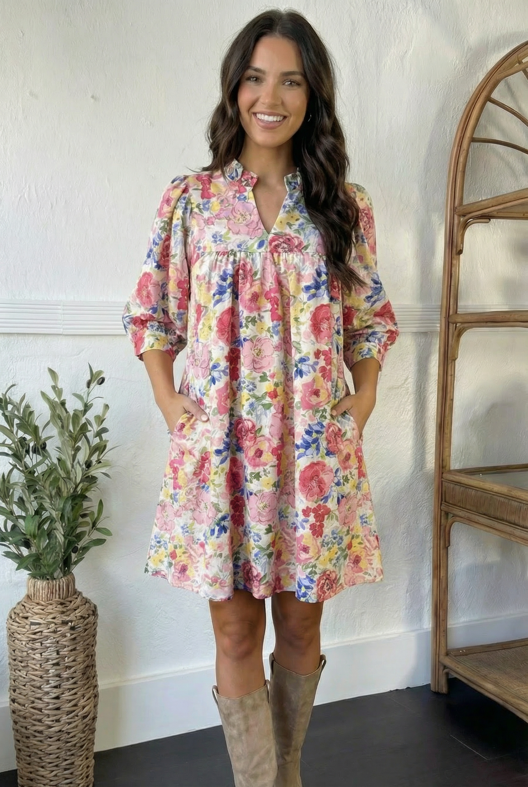 WOVEN SHIFT DRESS WITH SIDE POCKETS (Open Pack)