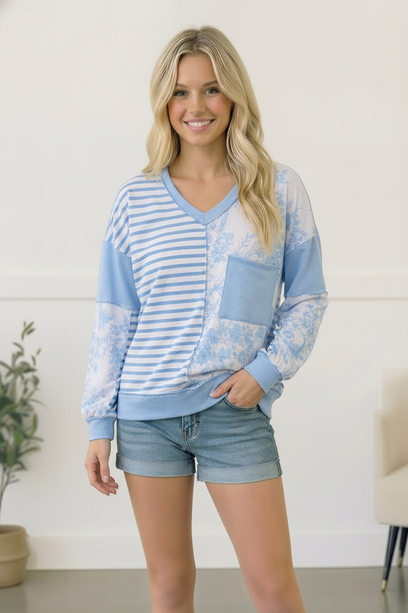 Coastal Calm Colorblock Top (Open Pack)