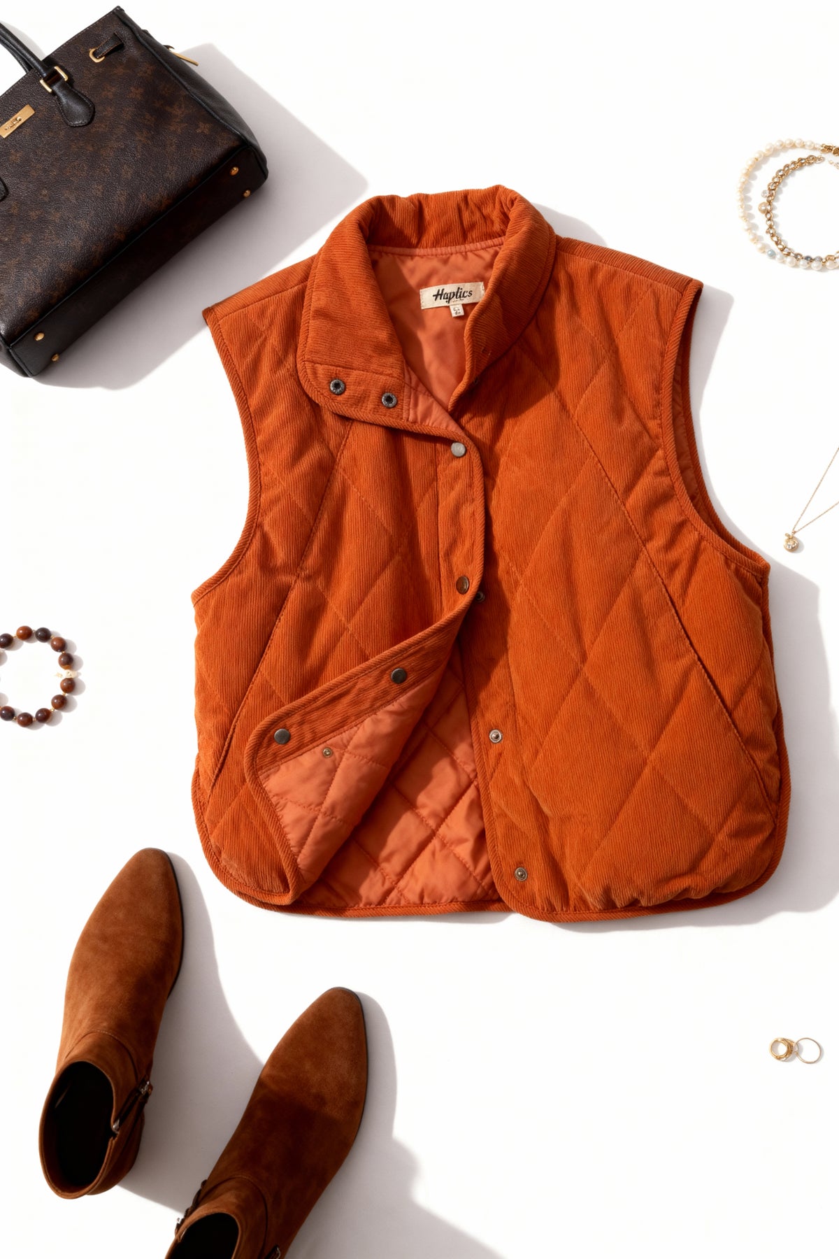 Rusty Puffer Rust Textured Puffer Vest