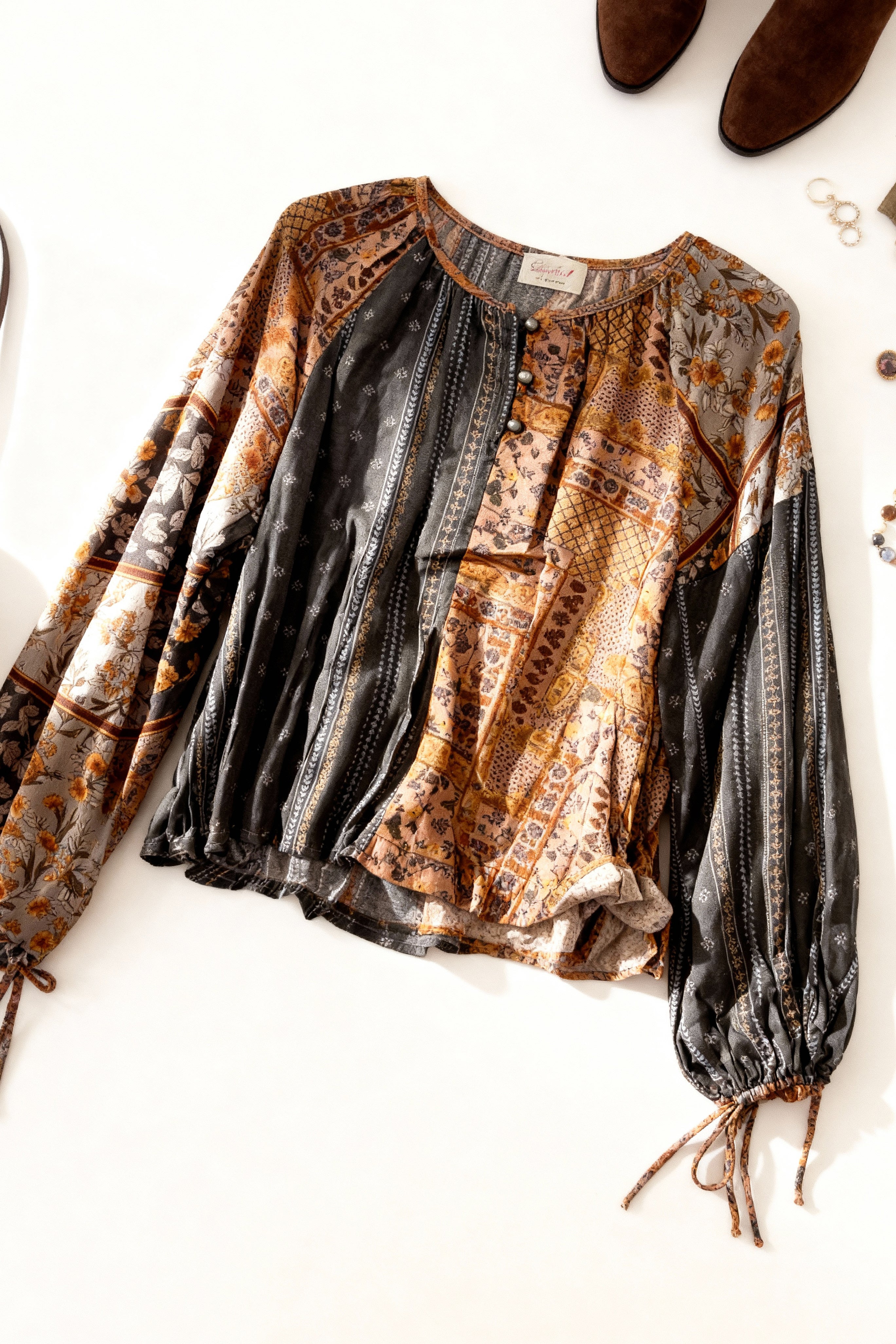 Plus Printed Woven Blouse