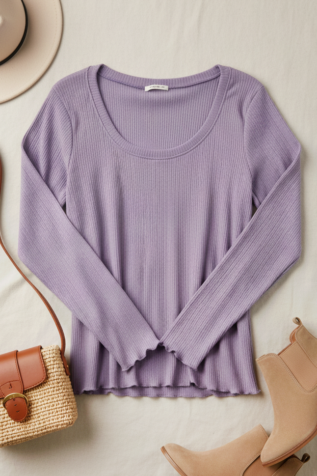 Plus Lilac Textured Top