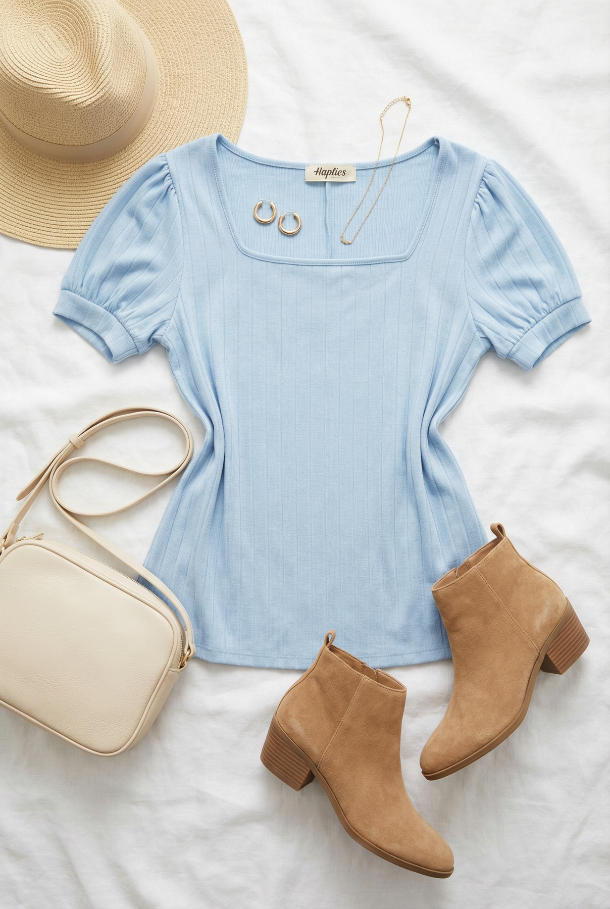 Blue Ribbed Top