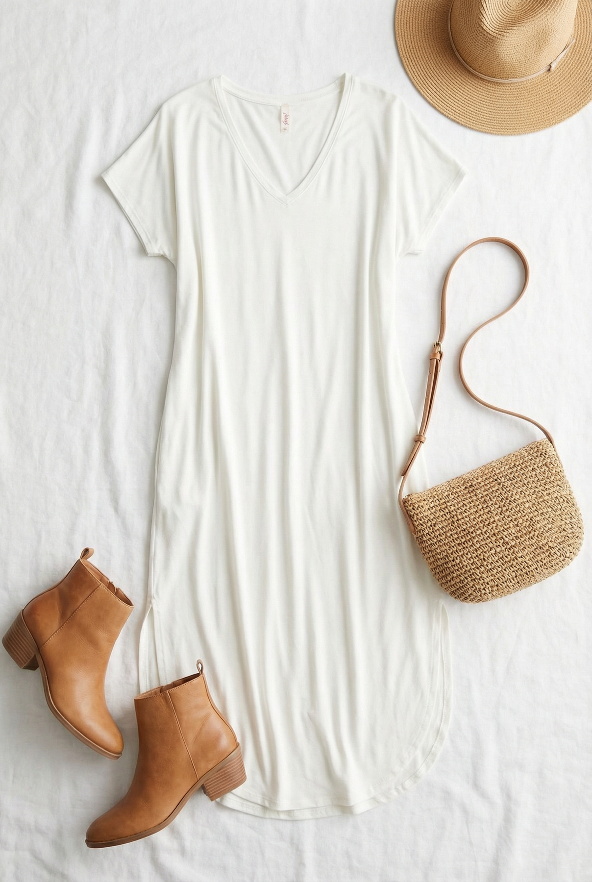 Ivory Solid Dress
