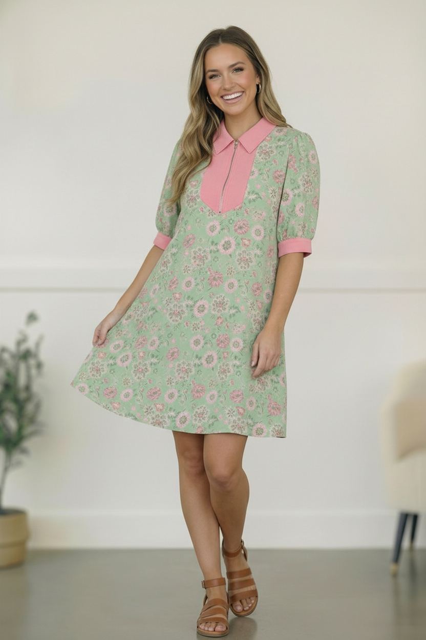 Blast From the Past Mint Blossom Dress (Open Pack)