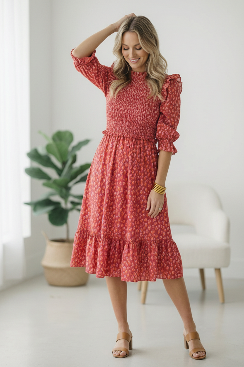 Tomato Animal Printed Woven Flutter Dress