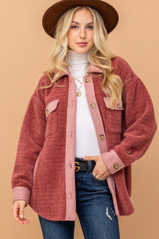 Plus Rust Thick Shacket