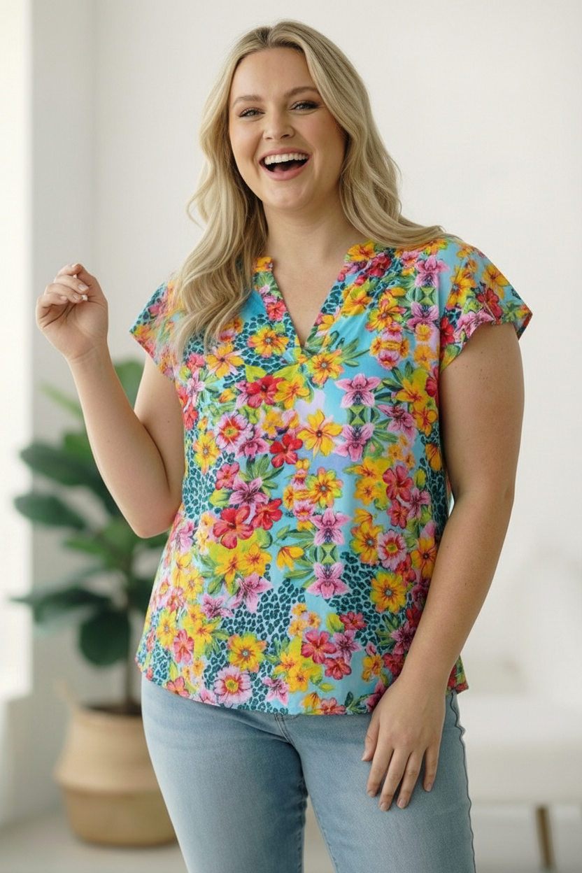 Plus Floral Multi Top