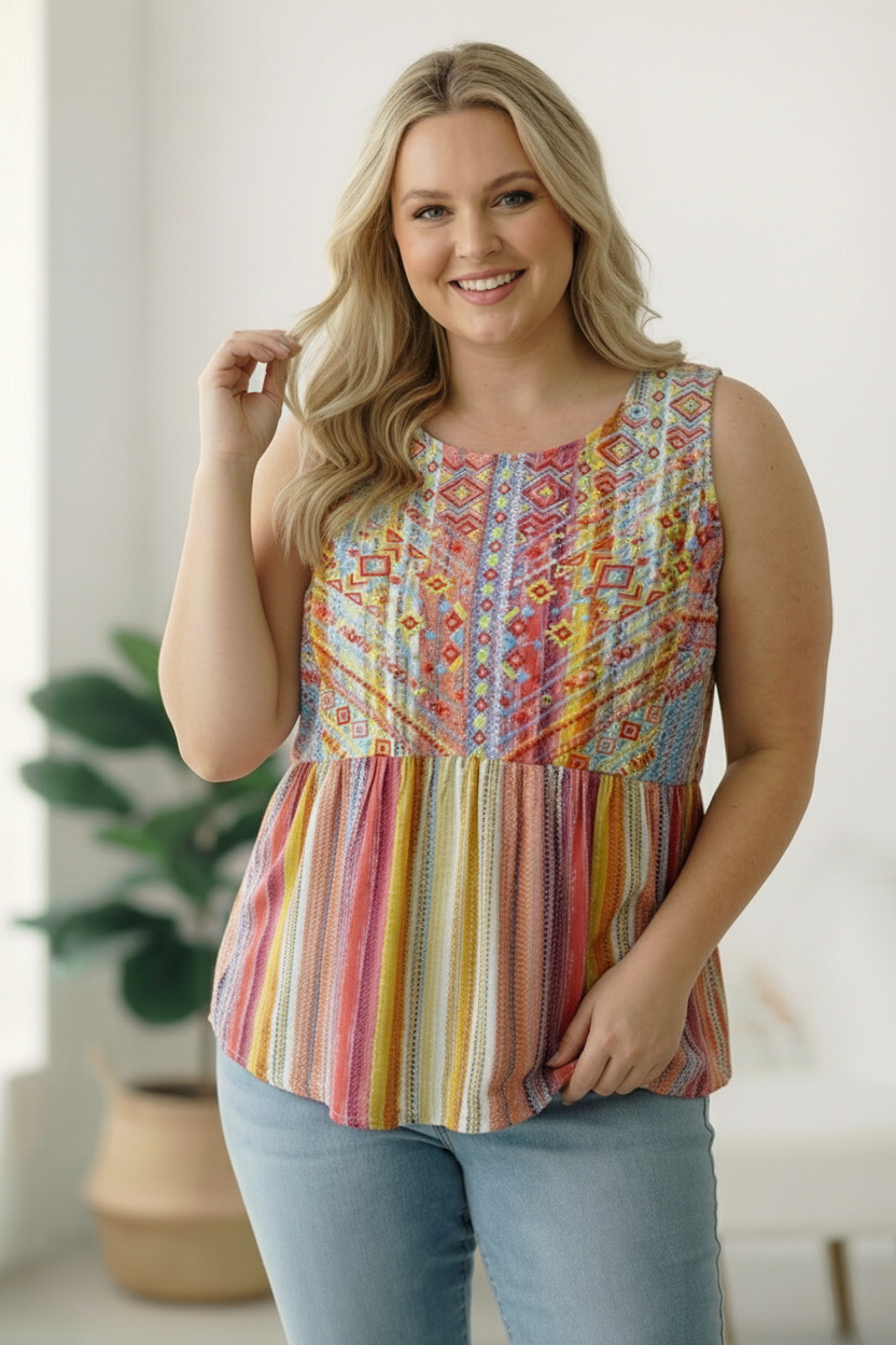 Plus Embroidered Top