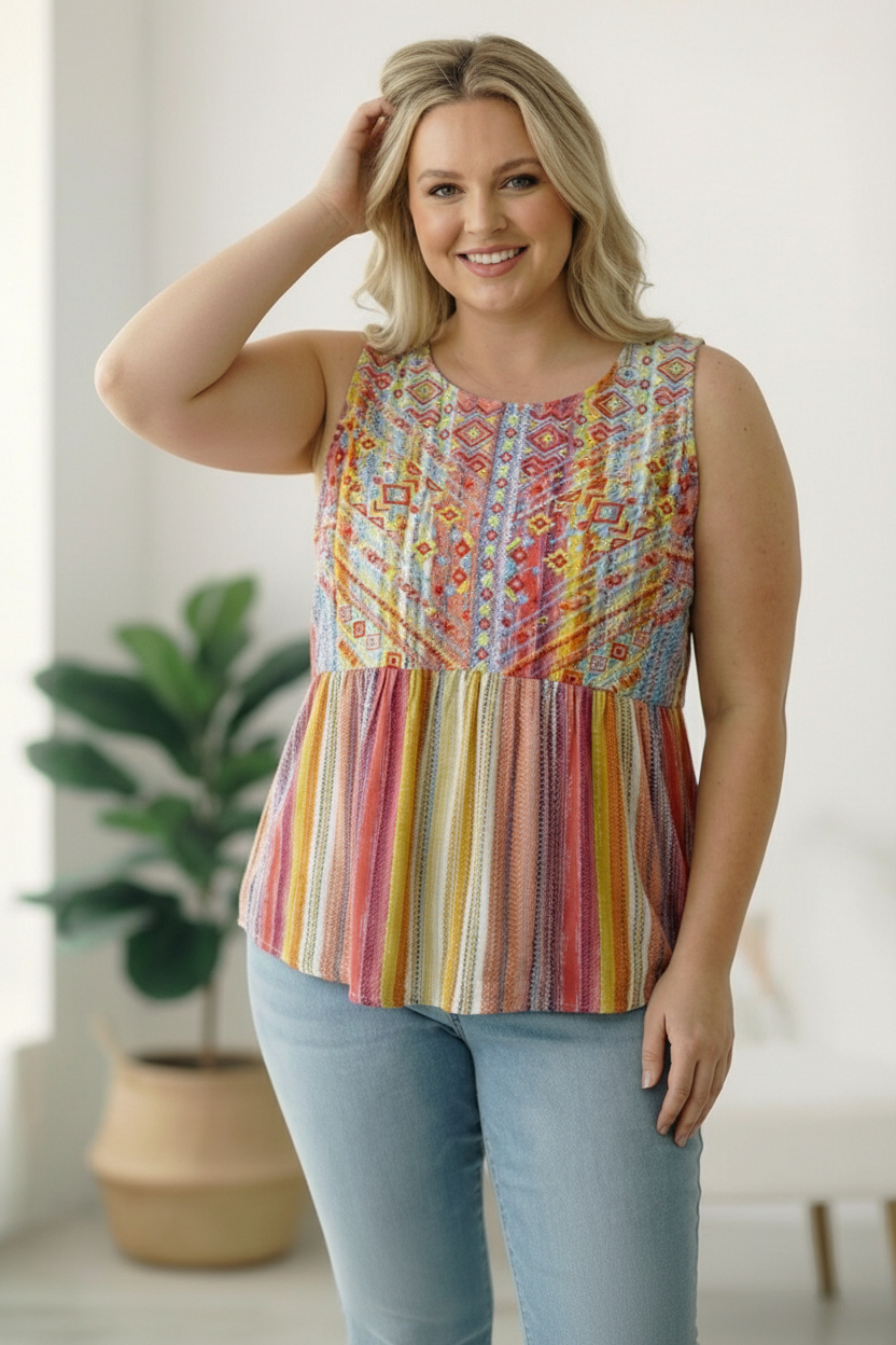 Plus Embroidered Top