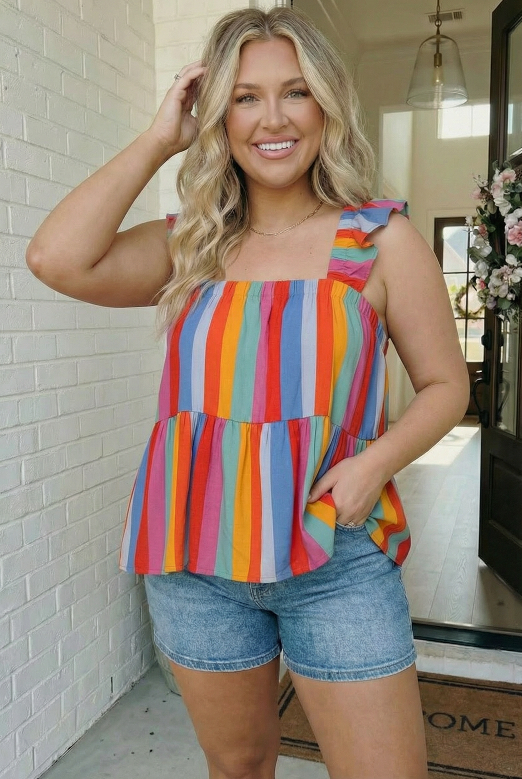 Plus Stripe Design Top