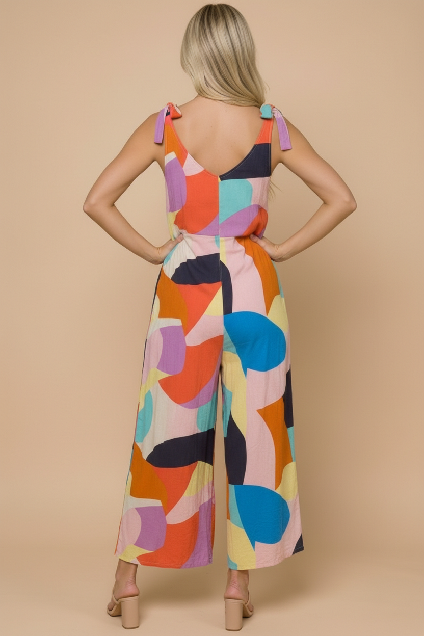 Plus Geo Multi Lined Jumpsuit